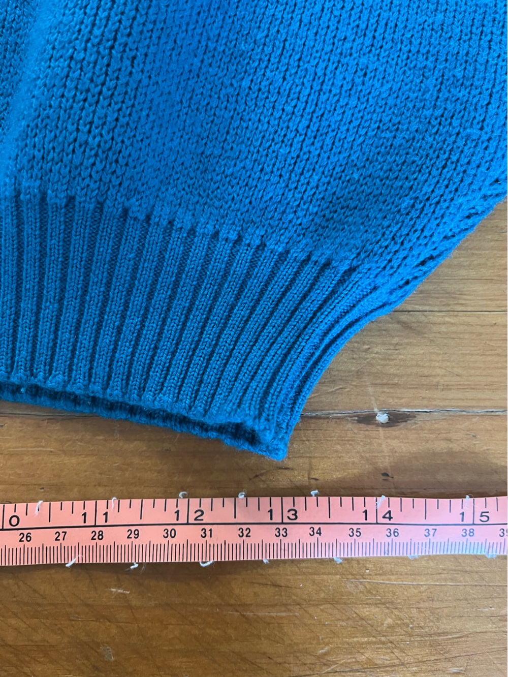 Vintage I Blues Italian Wool Teal with Black Pattern Dolman Drop Sleeve Sweater - Picture 11 of 12